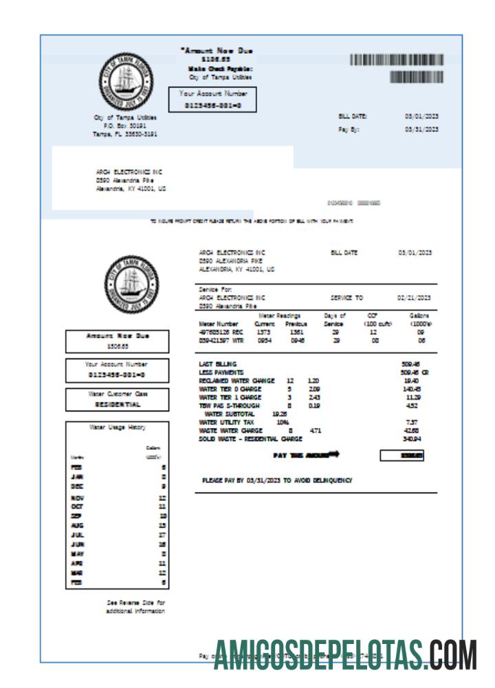 Projeto de lei de serviços públicos de água da Flórida, SCR amostra
